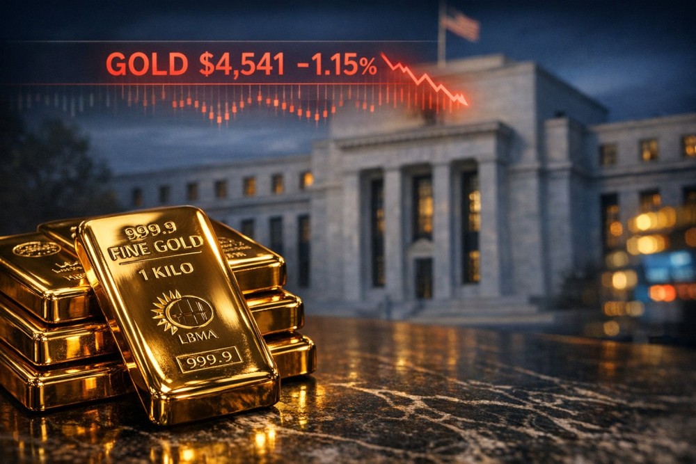 Gold Drops to $4,541/oz After Fed Holds Rates Steady