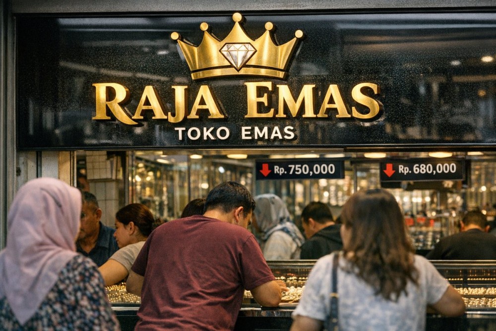 Harga Emas Perhiasan dan Antam Turun