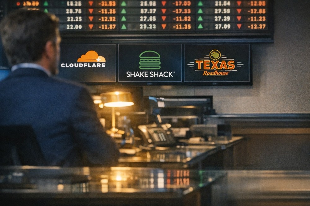 Cloudflare PHK 20%, Shake Shack Anjlok 30%, TXRH Naik 7,9%