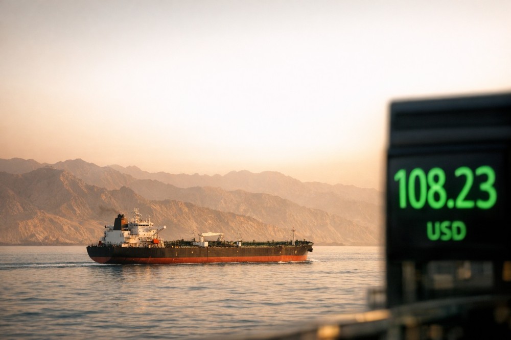 Brent Climbs 3% to $108 as US-Iran Talks Stall, Hormuz Tight