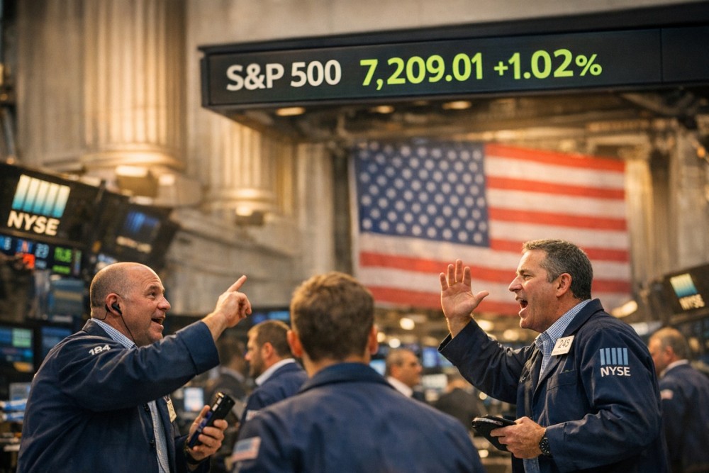 S&P 500 Hits Record 7,209 as Dollar Slips, Gold Rebounds