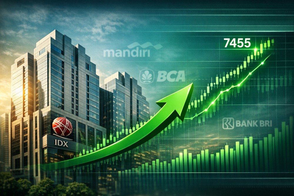 IHSG Rally 2,02% ke 7.455, Perbankan dan Siklikal Memimpin