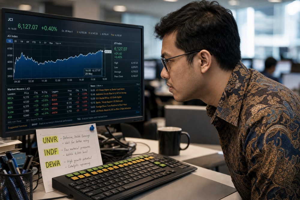 IHSG 2 Juni: Saham INDF, UNVR, DEWA Direkomendasikan