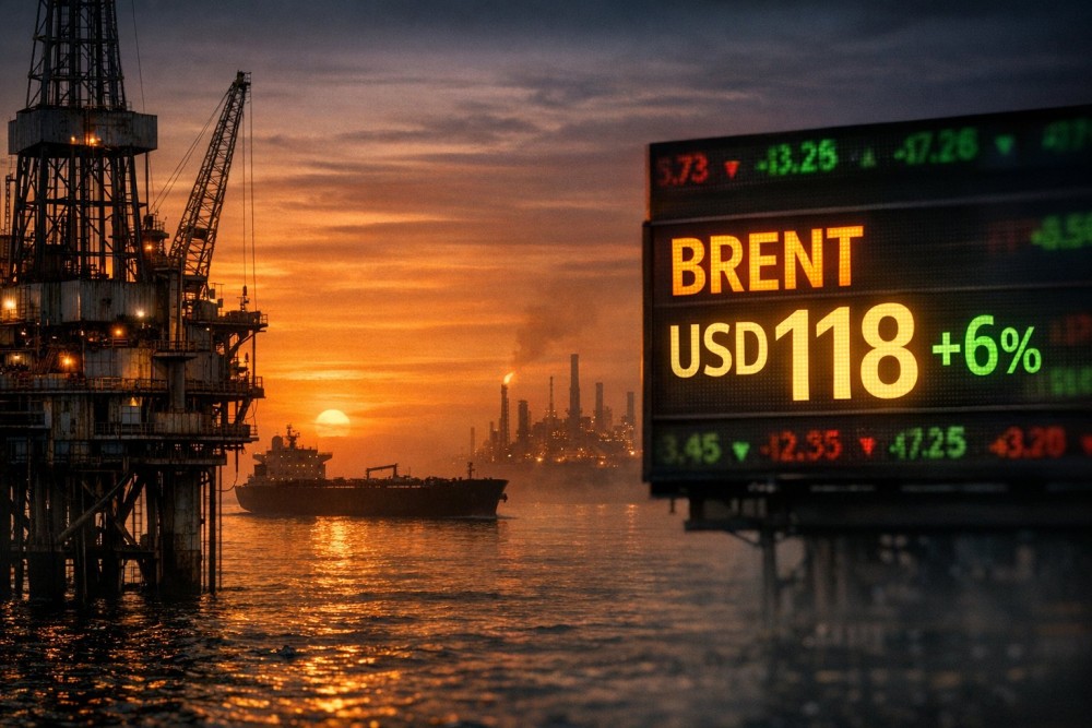 Brent Tembus USD118 per Barel, Naik 6% Tensi Timur Tengah