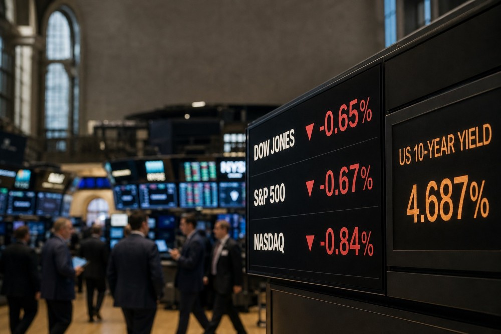 Wall Street Anjlok Terseret Lonjakan Imbal Hasil Obligasi AS
