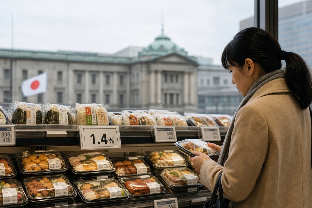 Japan Inflation Slows to 1.4% on Cost-of-Living Steps