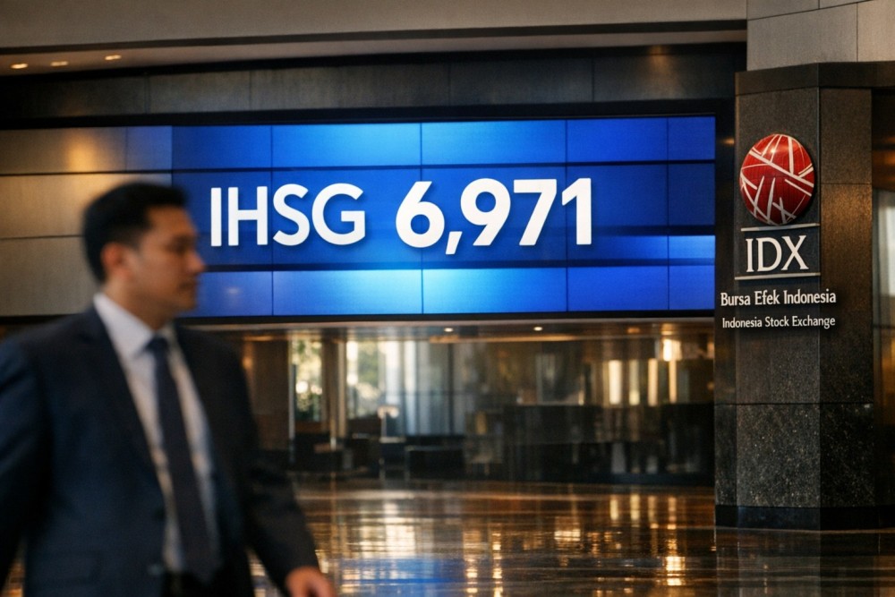 Indonesia's IHSG Closes Up 0.22% but Slips Below 7,000