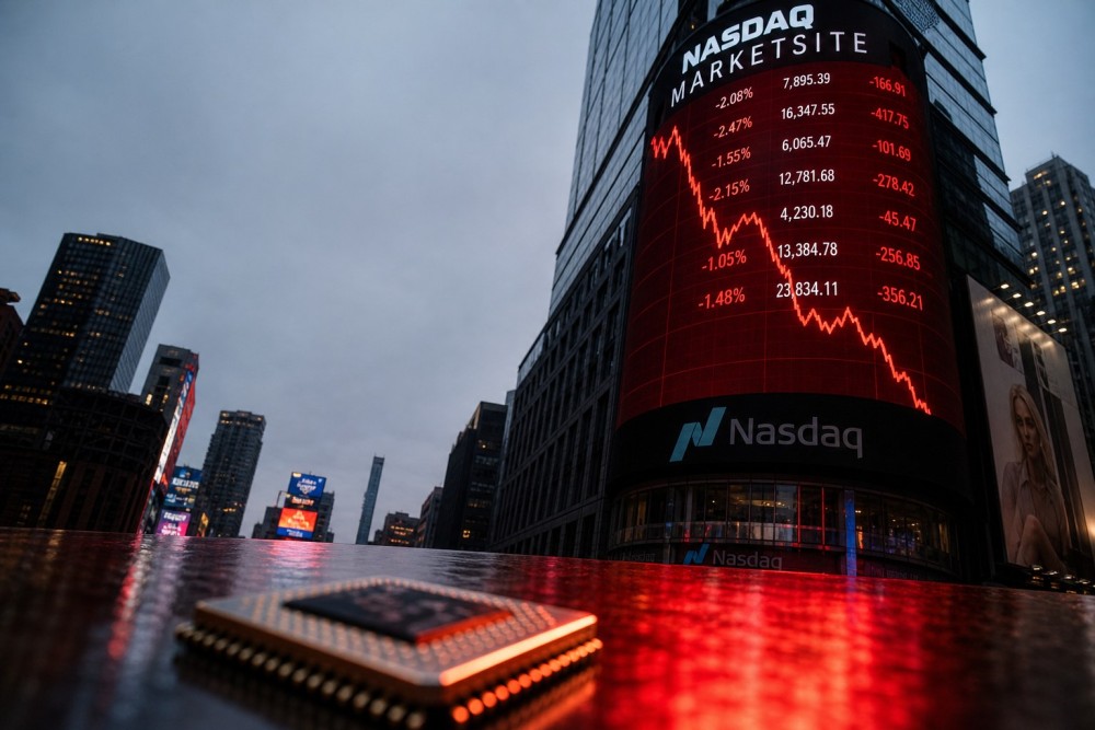 Nasdaq Anjlok 4% Dihantam Aksi Jual Saham Cip