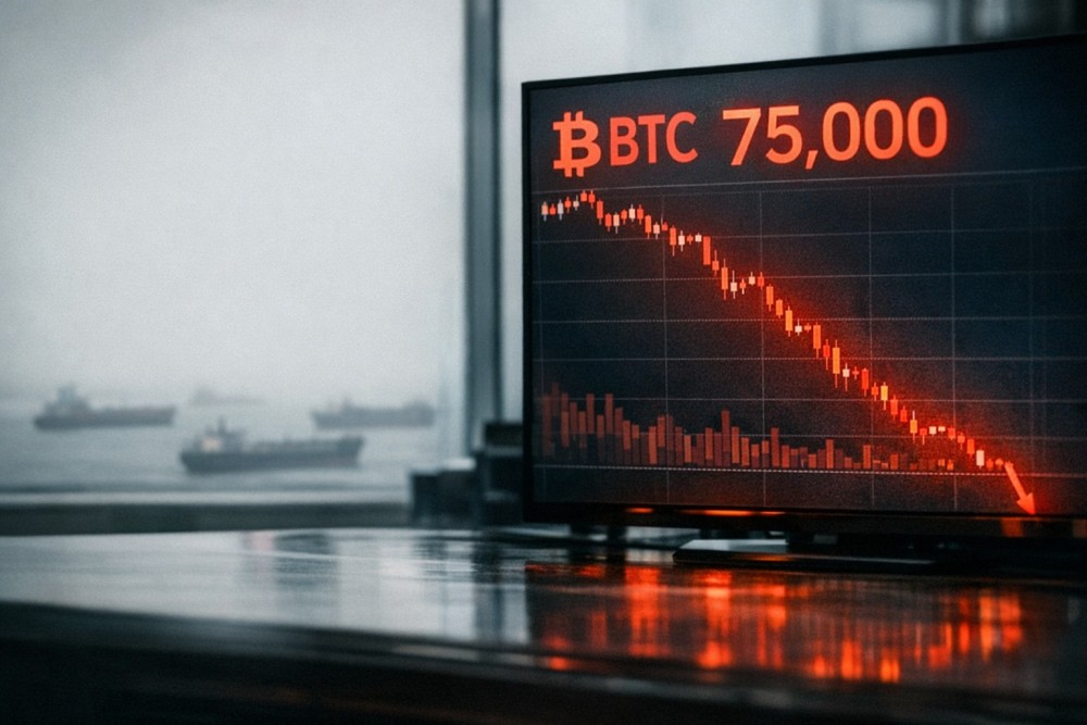 Bitcoin Plunges Below $75K as Hormuz Strait Closes