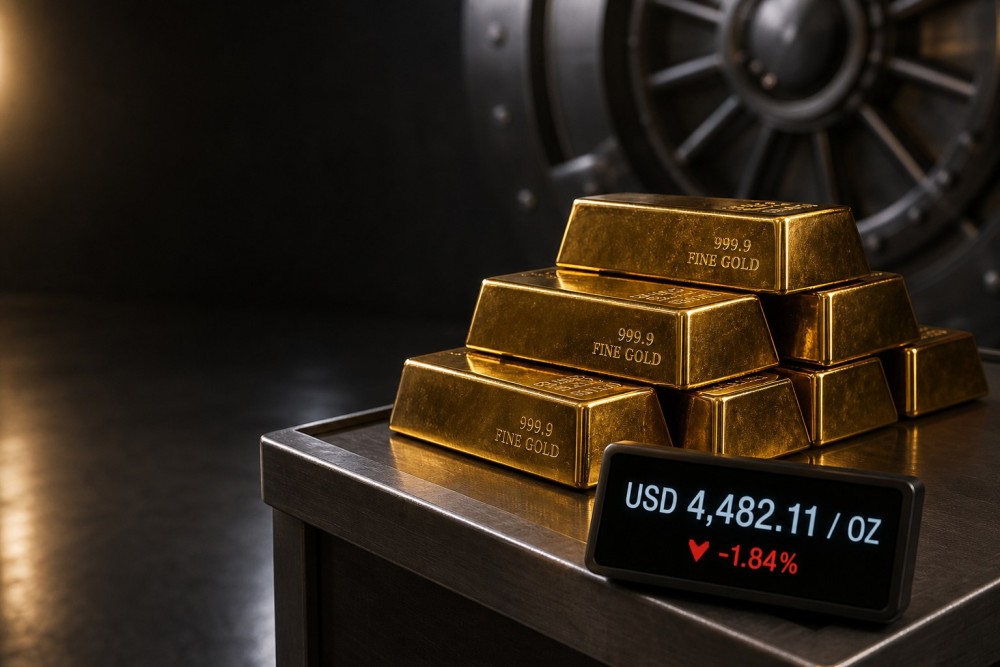 Harga Emas Anjlok 1,84% Tertekan Dolar AS dan Yield Tinggi