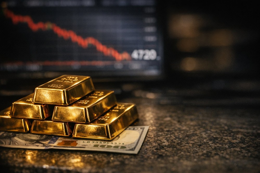 Gold Drops 2% to $4,720, Hits Two-Week Low on Dollar Strength