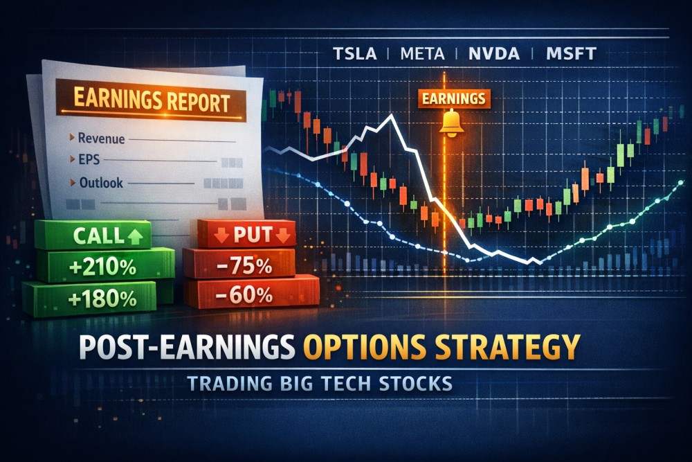 Strategi Post-Earnings Options pada Saham Big Tech: Cara Masuk Setelah Angka Keluar