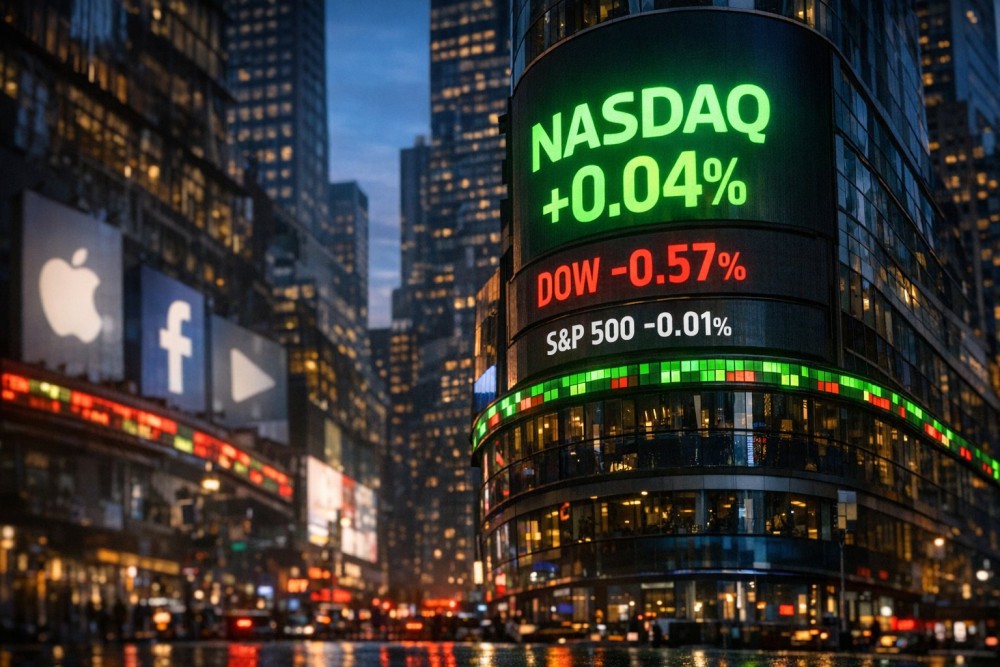 Wall Street Beragam, Nasdaq Tipis Naik 0,04%
