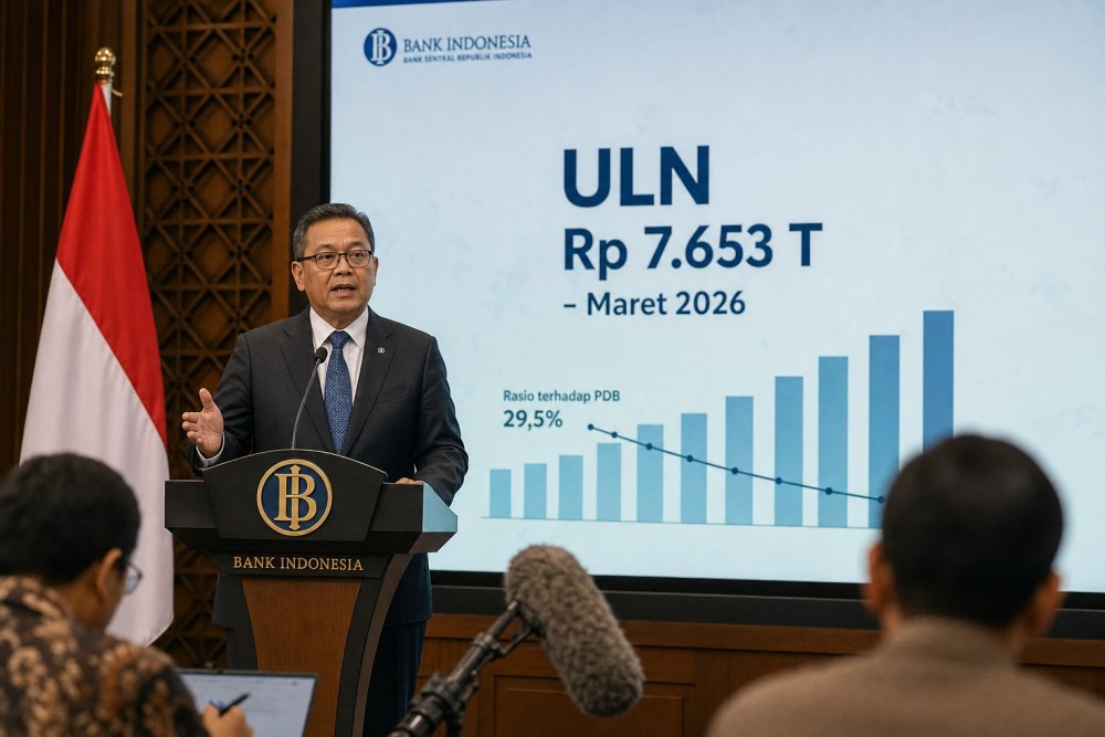 ULN RI Tembus Rp 7.653 Triliun, Rasio ke PDB Turun