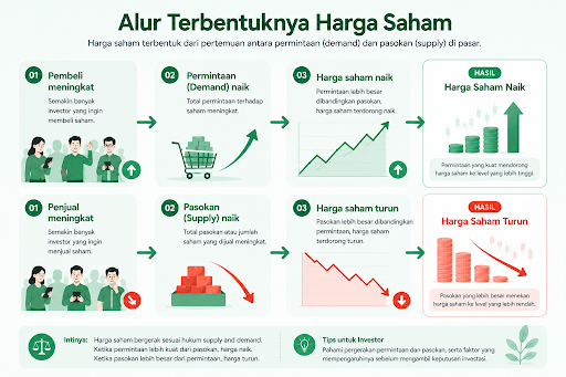 Alur terbentuknya harga saham.
