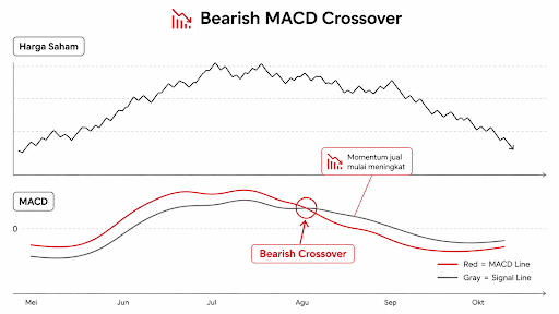 Bearish MACD crossover.