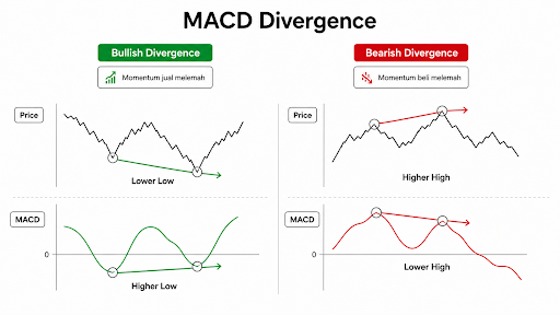 MACD divergence.