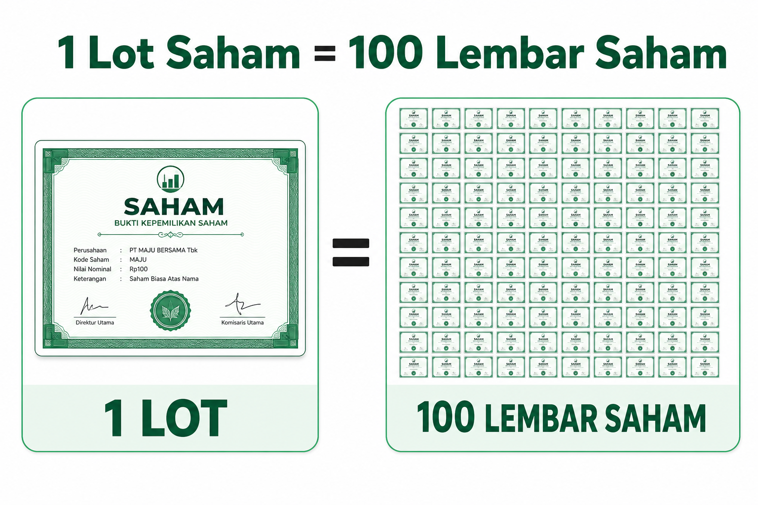 1 lot saham berapa lembar