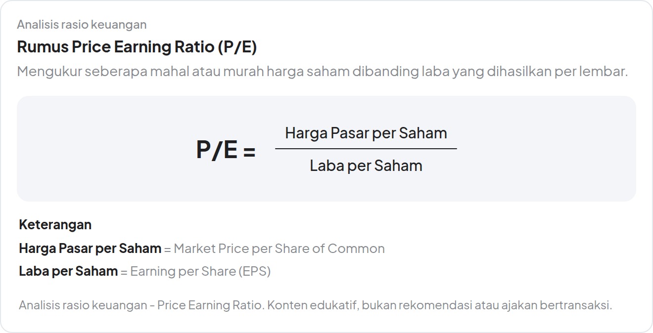 Rumus price earning ratio.